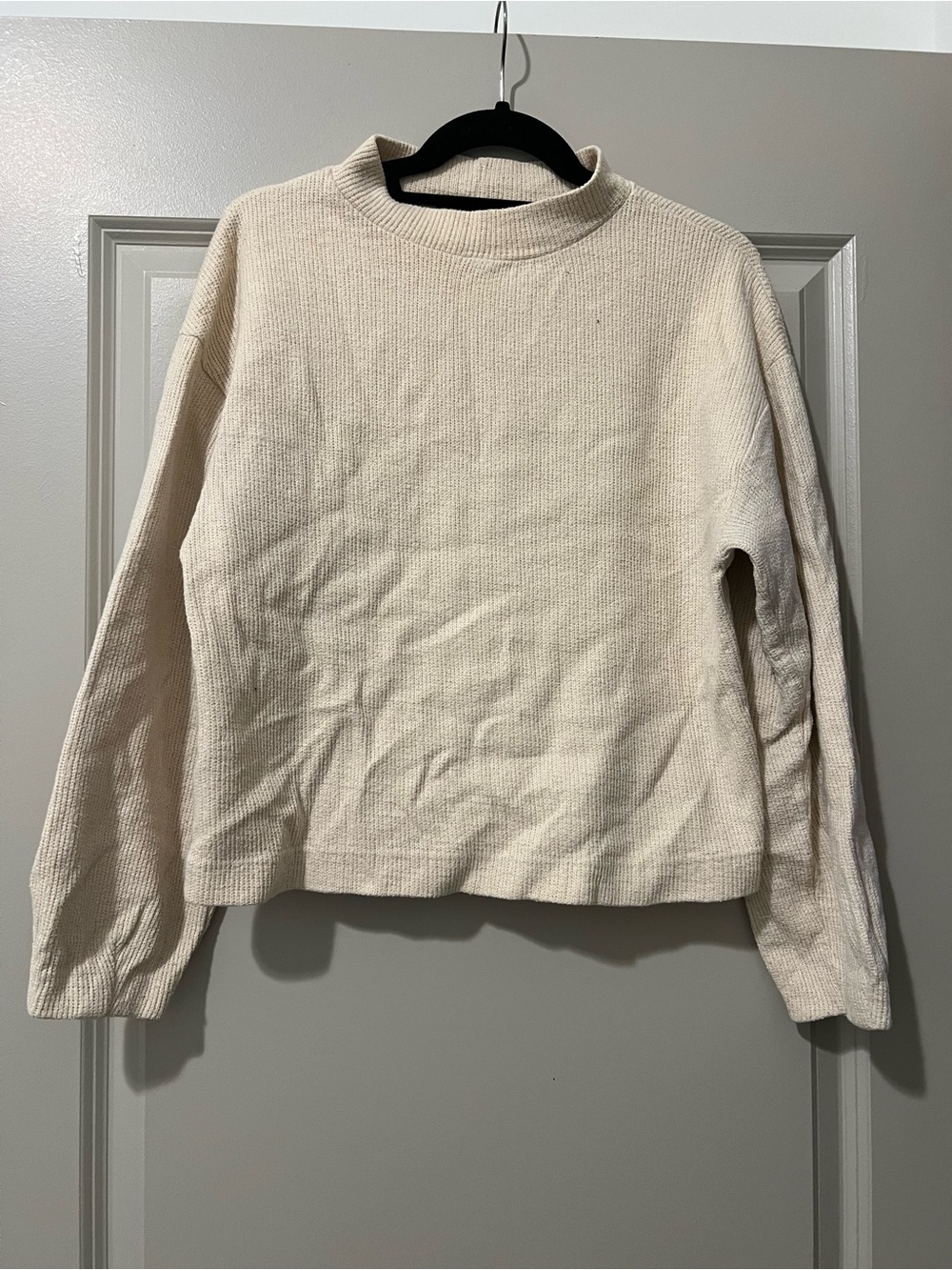 Zara Cream Waffle Knit Top